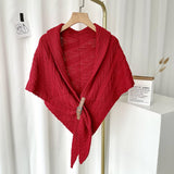 NEW LEATHER BUCKLE SHAWL TRIANGLE CLOAK_CWASC0755