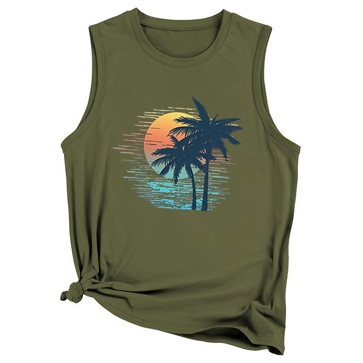Trendy Loose Fit Coconut Tree Vest For Women