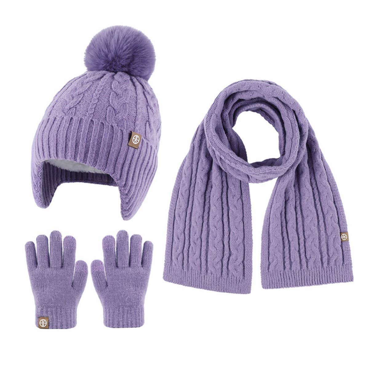 CHILDRENS HAT SCARF AND GLOVES THREE PIECE SET_CWMM2865