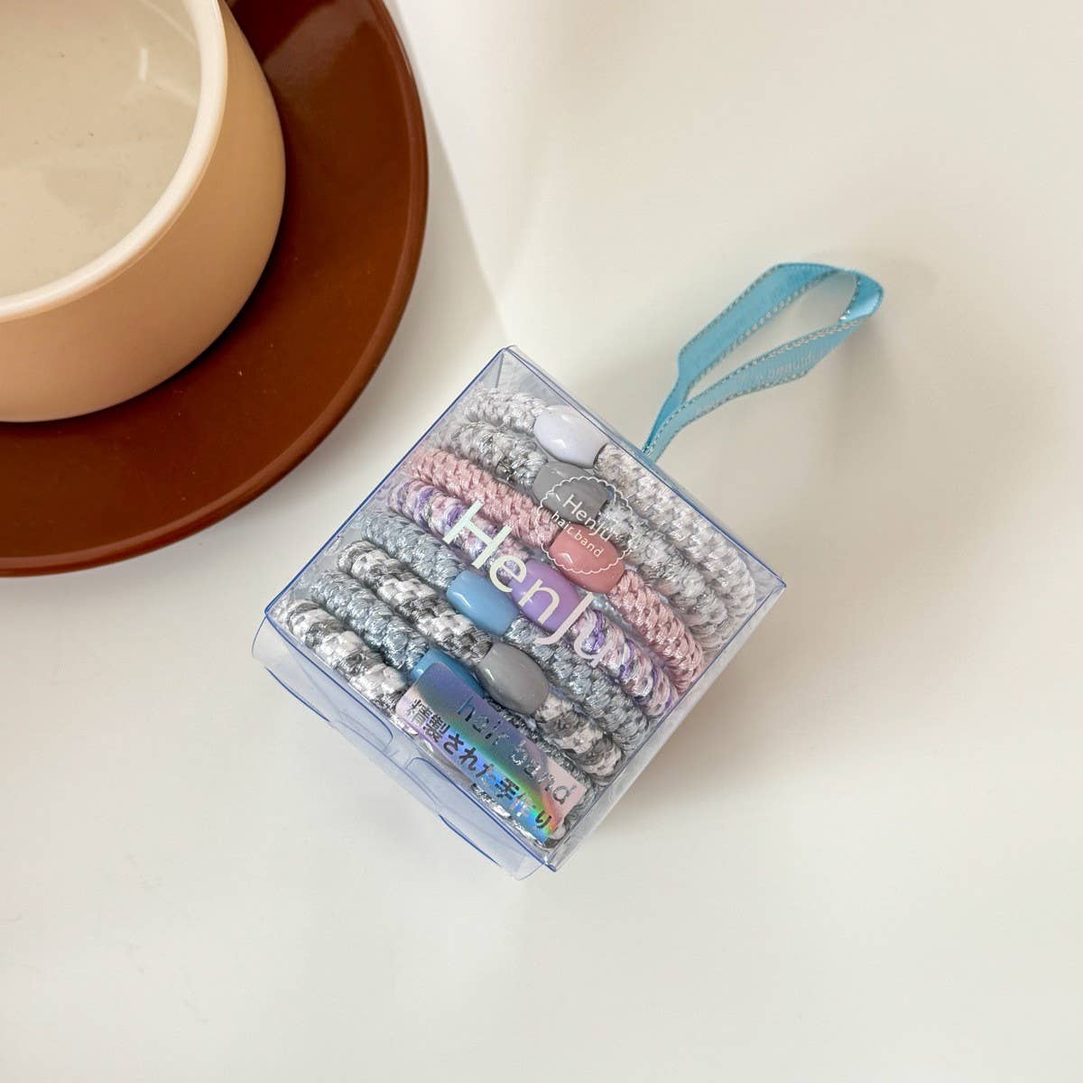 Color Woven Hair Ties Girls Ponytail Set_Cwaha08368