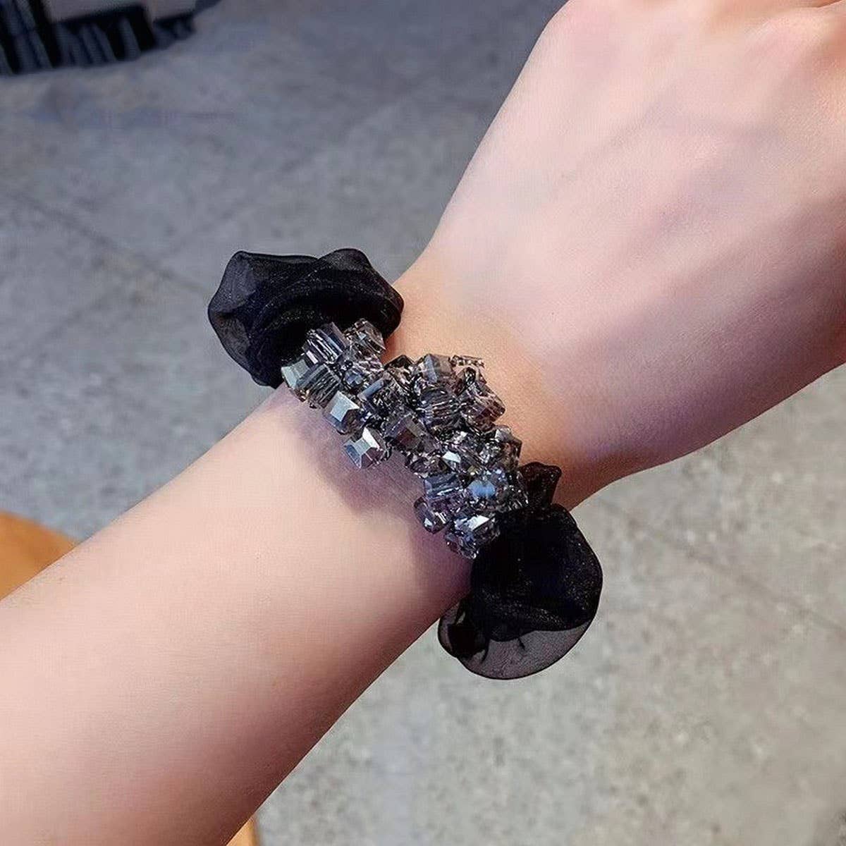 SIMPLE ORGANZA HAIR TIE ELEGANT SOFT HIGH ELASTIC_CWAHA6782