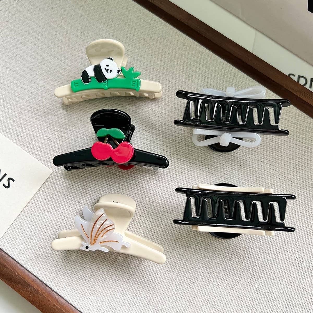 CUTE BOW CHERRY ACETATE HAIR CLAW CLIP FOR GIRLS_CWAHA5779