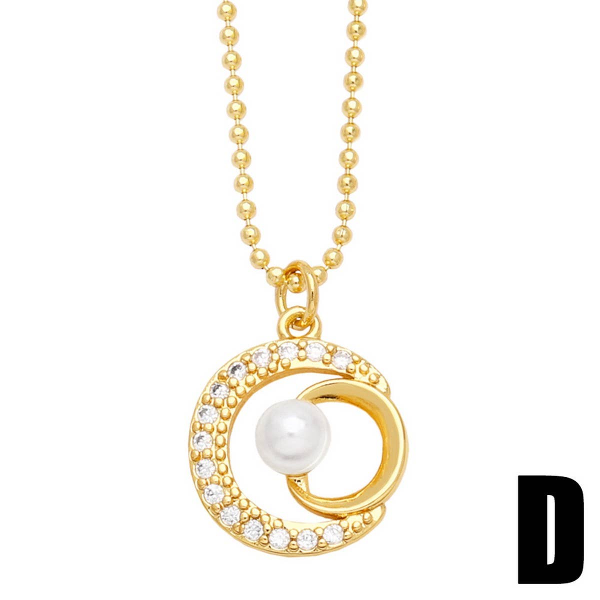 FLOWER PEARL INLAID ZIRCONIUM PENDANT NECKLACE_CWAJE0904
