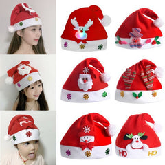 CHILDREN ADULT CHRISTMAS GIFT BRUSHED SANTA HAT_CWAH2316
