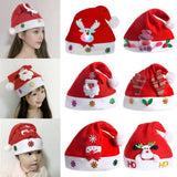 CHRISTMAS GIFT BRUSHED LIGHTED SANTA HAT_CWAH2315