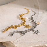 MINIMALIST 18K GOLD STARFISH SHELL CONCH BRACELET_CWAJE4769