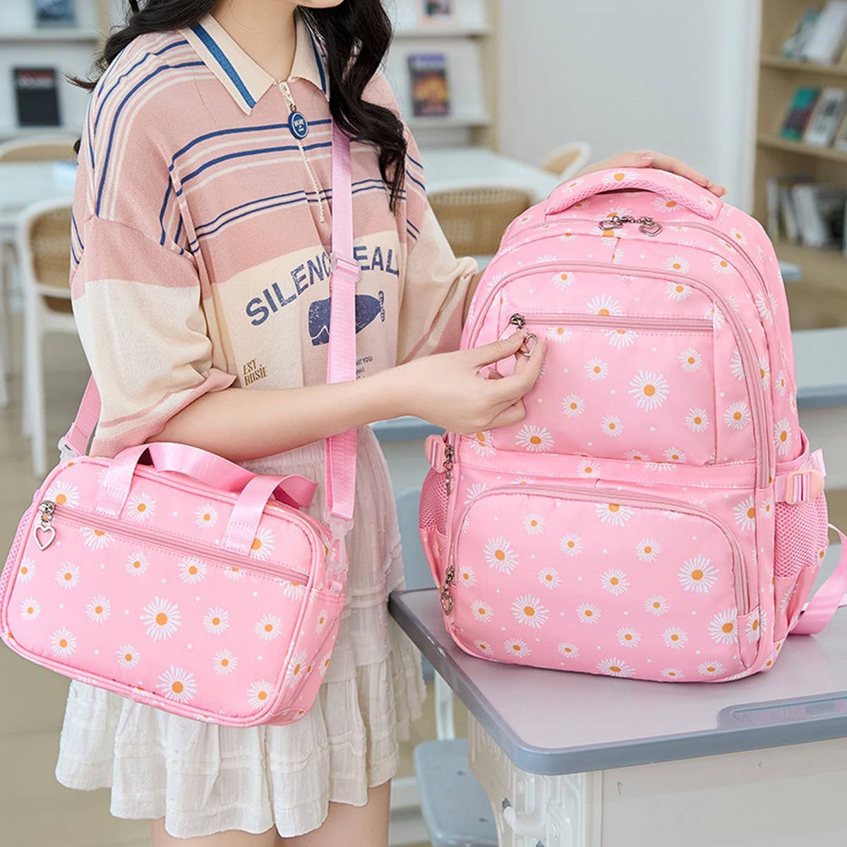 BACKPACKS FOR SCHOOL FLORAL SET FOR GRADE 4 6_CWAB5456