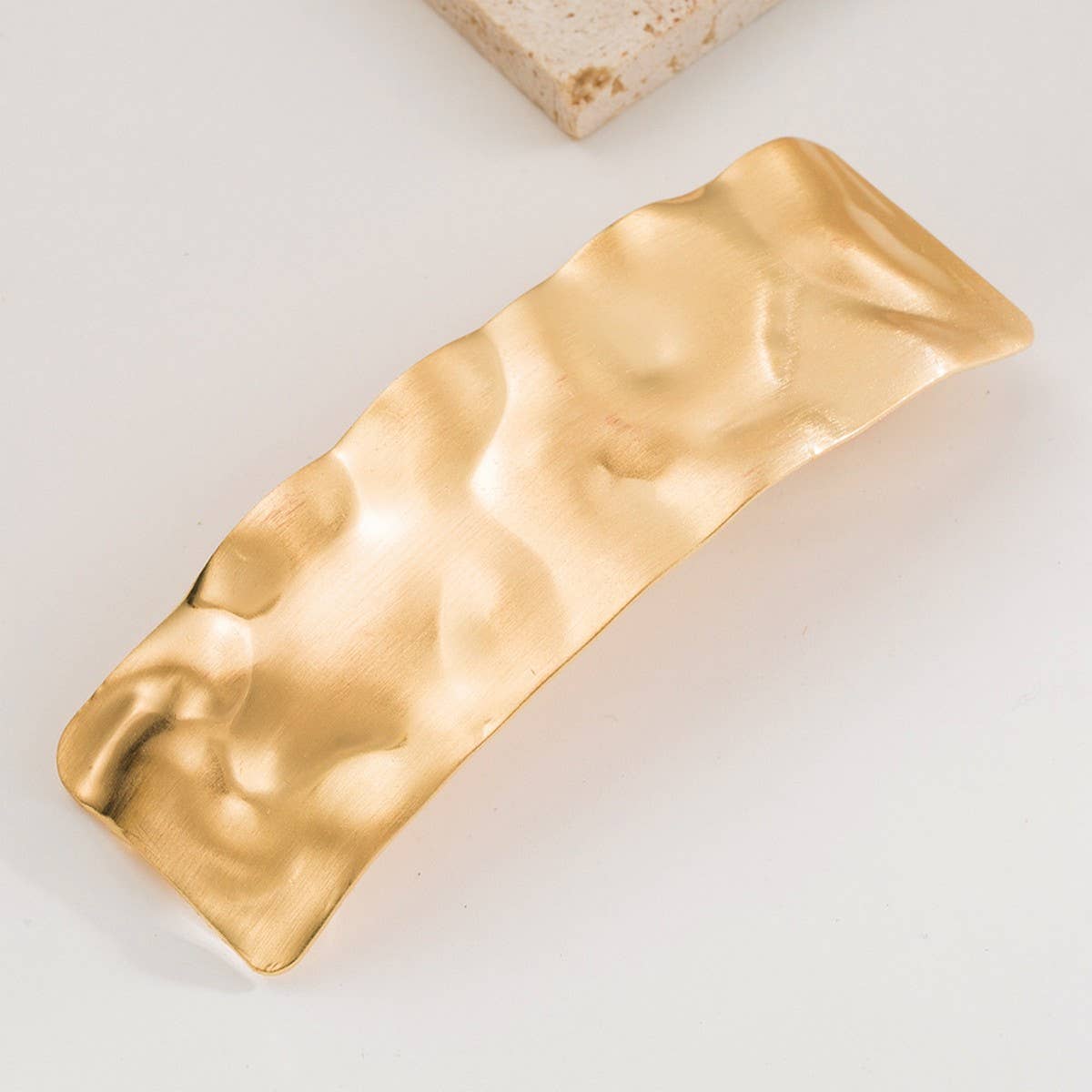 BRUSHED METAL GEOMETRIC SPRING HAIR CLIP CHIC_CWAHA6187