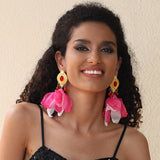 BOHO TASSEL FLOWER EARRINGS HANDMADE CHIC DESIGN_CWMM6283