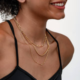 Titanium Steel Necklace Ring Three-Layer Necklace_Cwmm3630