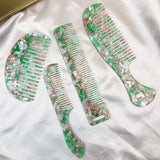 COMFORTABLE GREEN ACETATE COMB FOR SILKY HAIR_CWMM6431
