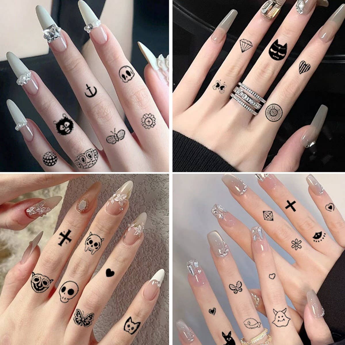 BLACK FINGER TATTOOS MINIMALIST SEXY LOOK_CWMM8235