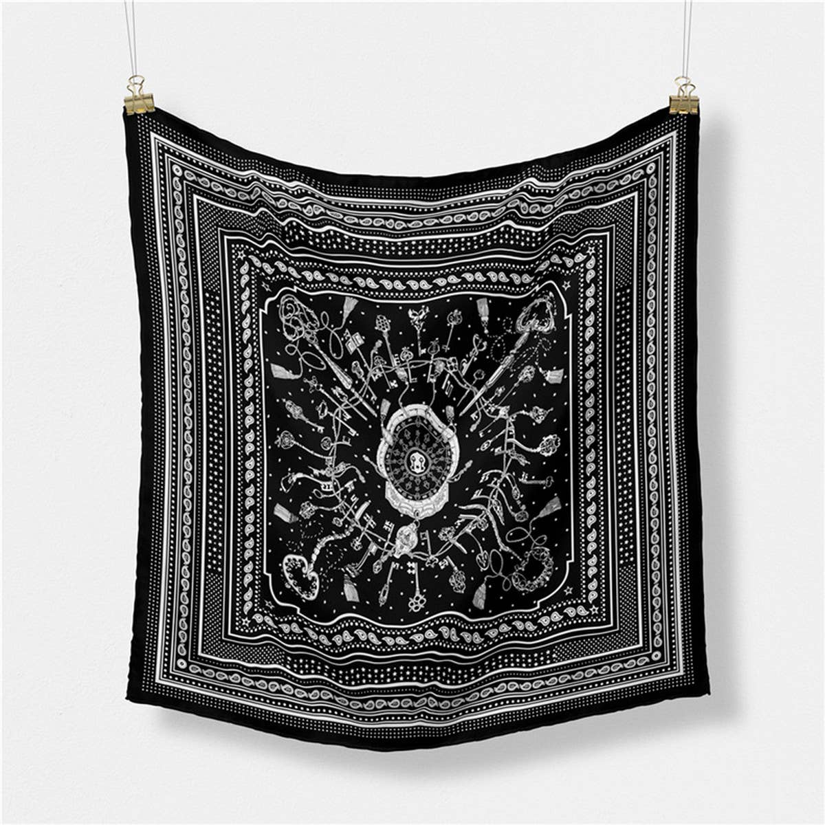 FAUX SILK PAISLEY PRINT SCARF VINTAGE NECK WRAP_CWASC0654
