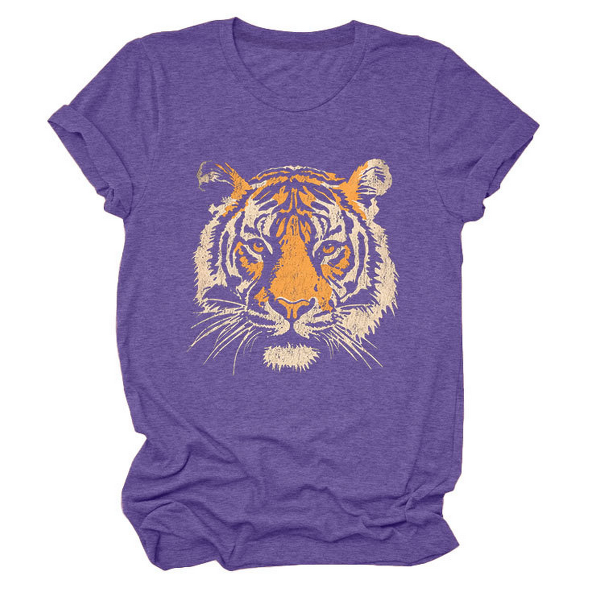 Women Summer Tee With Stylish Tiger Print_Cwttsl0494