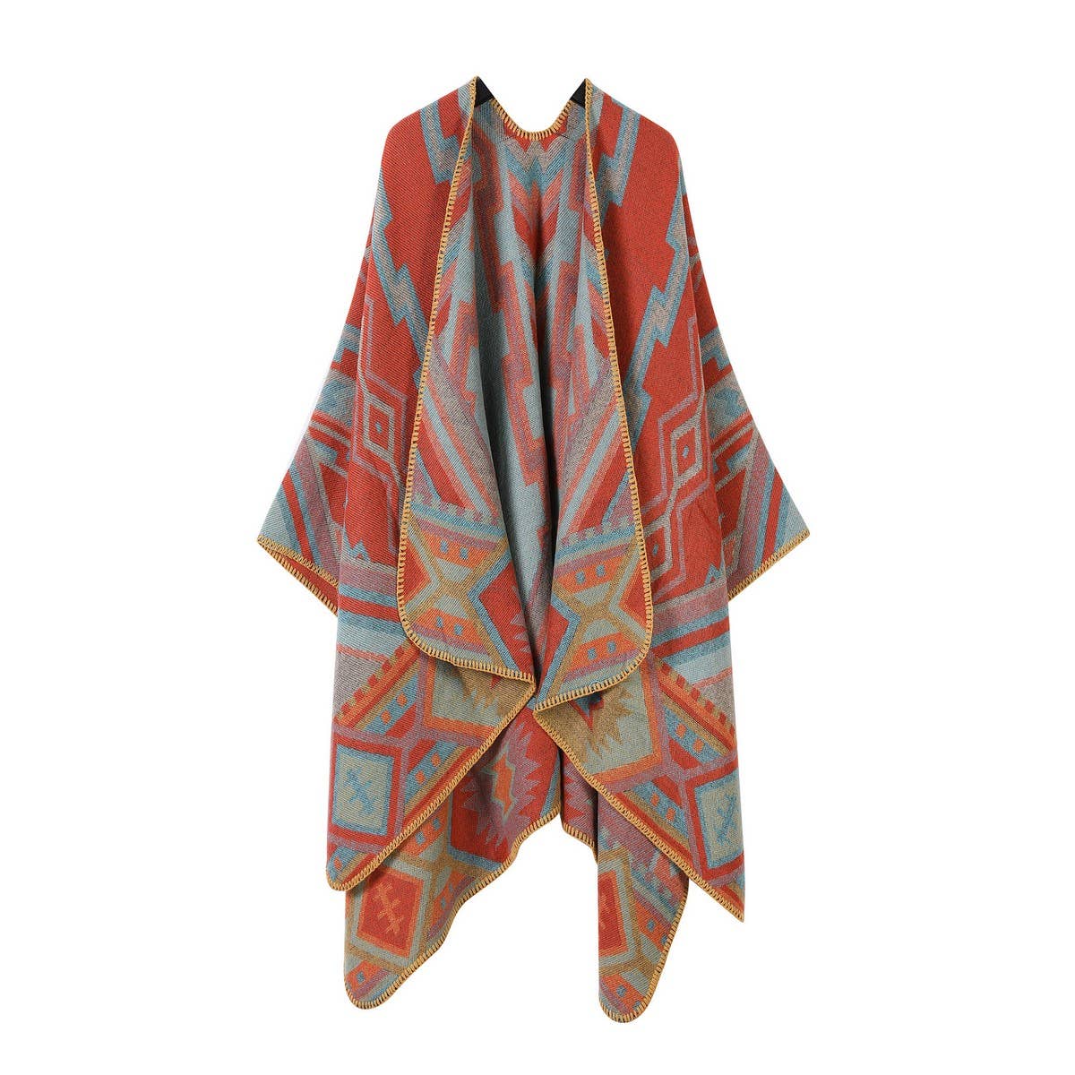 ETHNIC STYLE SHAWL WITH WARM CASHMERE SLIT CAPE_CWASC2244