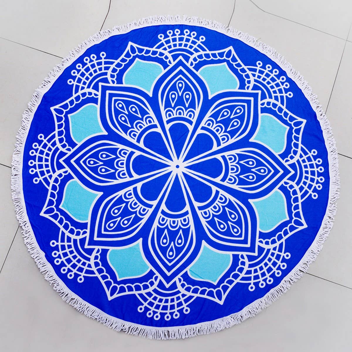 ROUND MICROFIBER TASSEL BEACH TOWEL BLANKET_CWMM7602