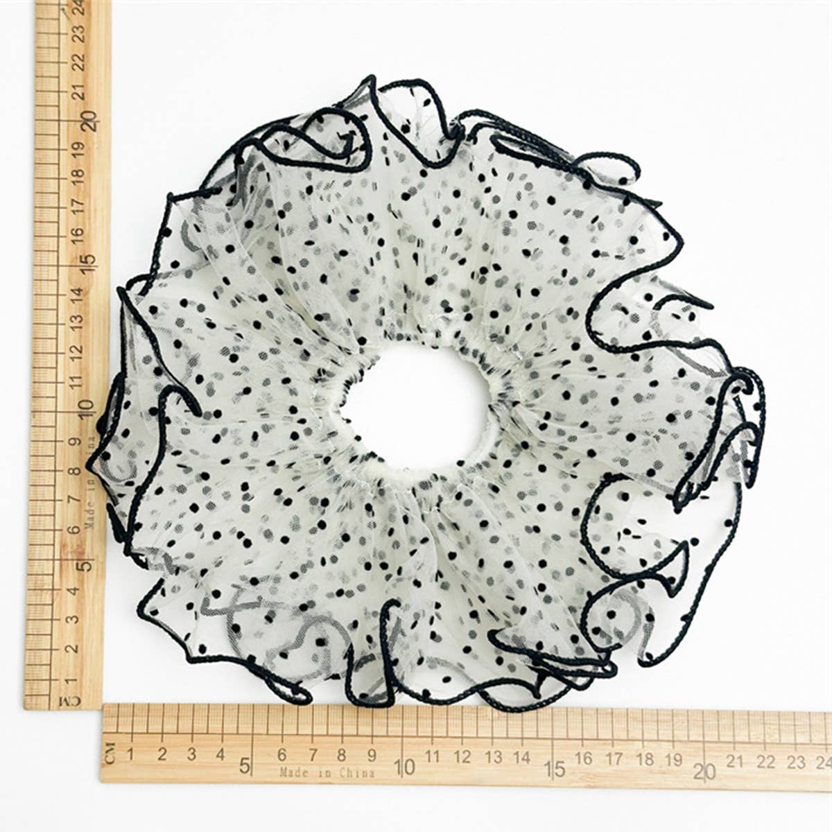 Women¡¯S Summer Dot Mesh Soft Elastic Hair Tie_Cwaha07516