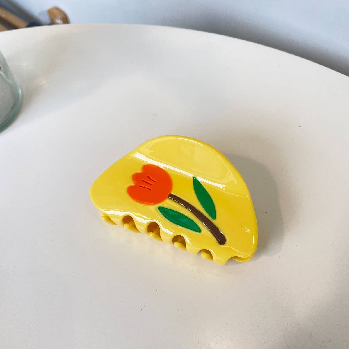 FRENCH ROSE ACETATE HAIRPIN SIMPLE TEMPERAMENT_CWAHA2142