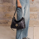 Vintage Ruched Tote Small Shoulder Leather Bag_Cwab5324