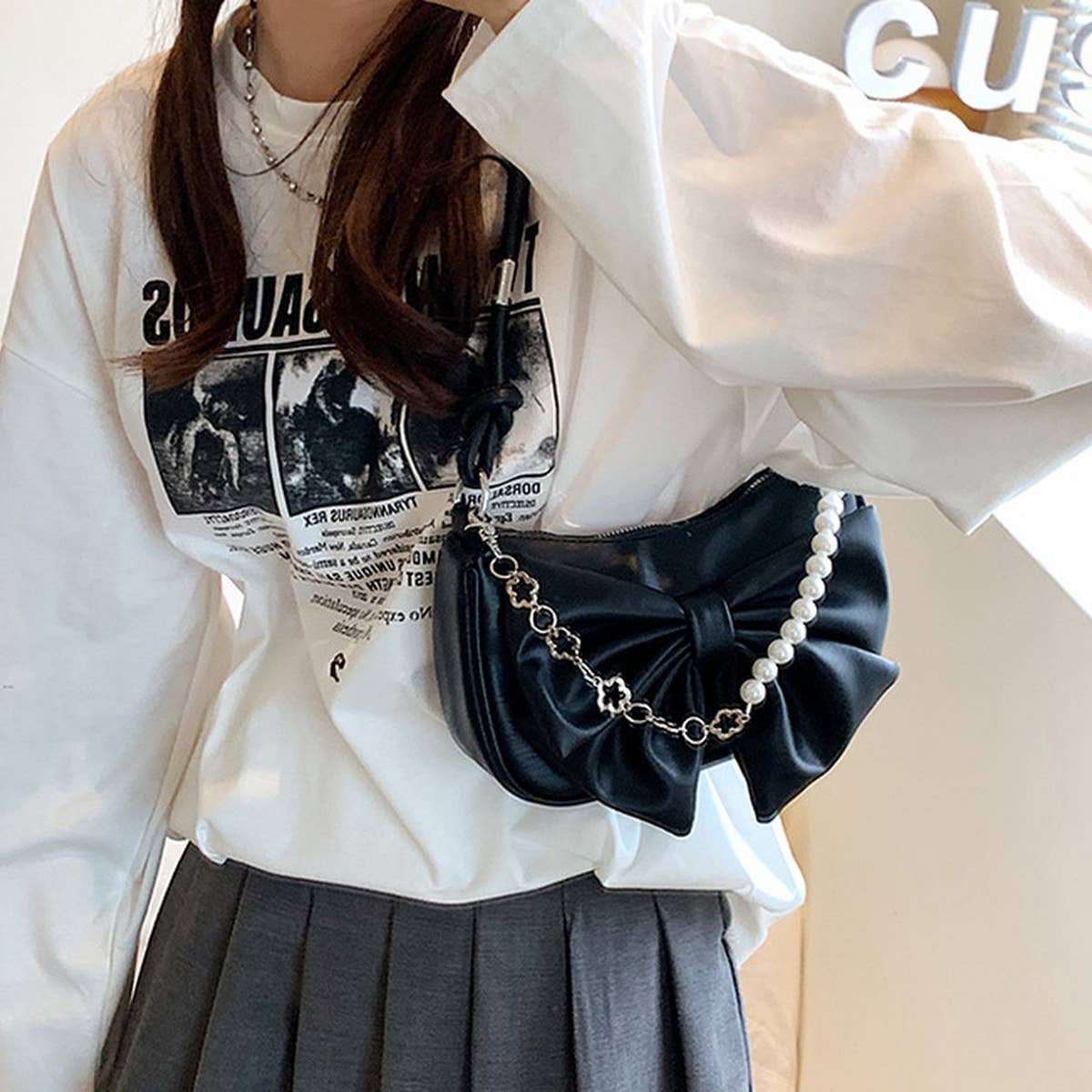 2024 Summer Western Style Shoulder Bow Pearl Bag_Cwab1914