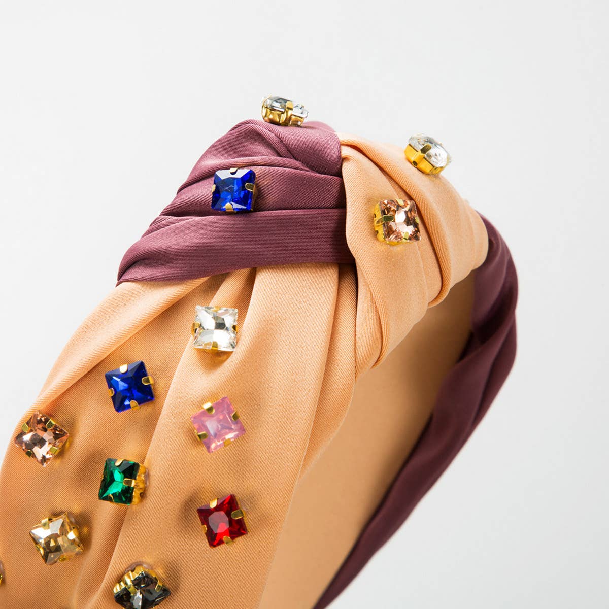 SIMPLE GEOMETRIC SQUARE COLORED DIAMOND HEADBAND_CWAHA2139