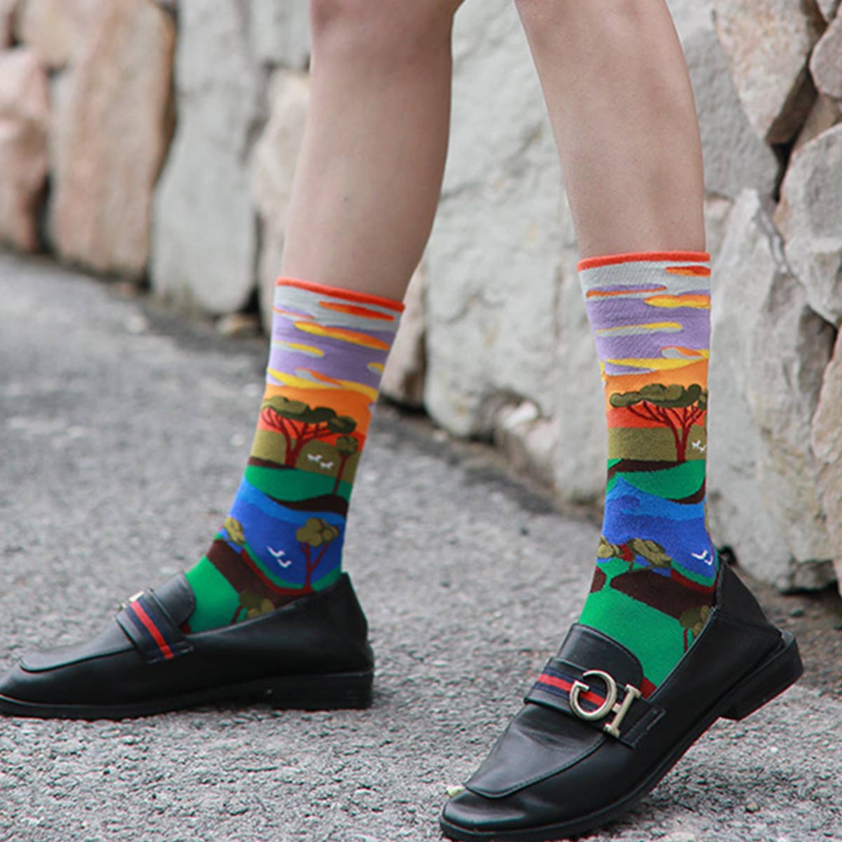 STREET SKATEBOARDING MID TUBE TIDE SOCKS_CWMS0164