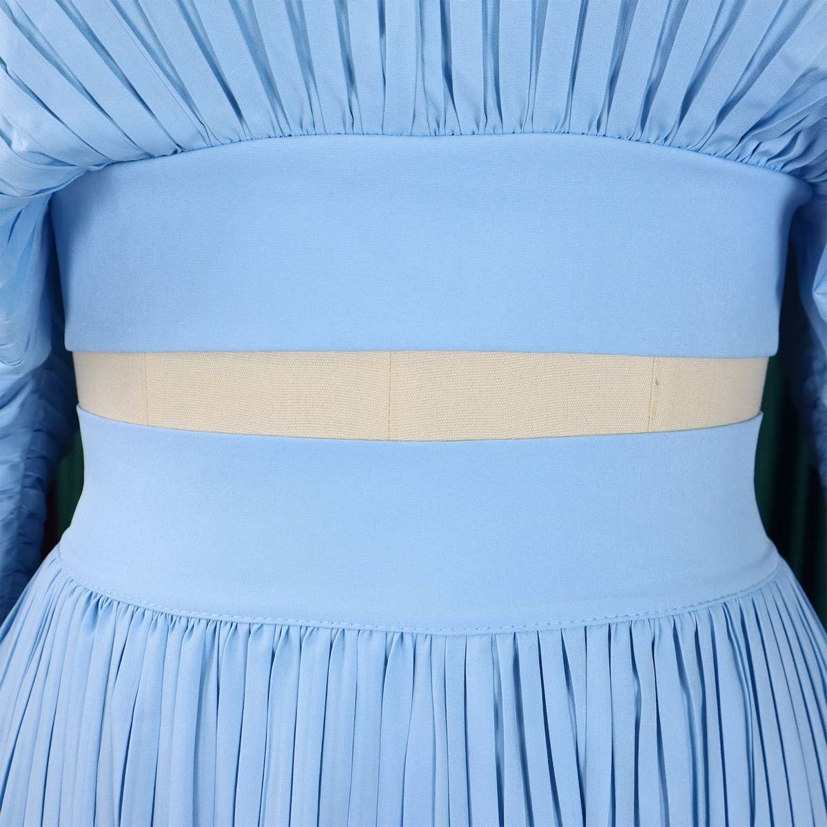 PLEATED V NECK TOP AND WIDELEG PANTS TWO PIECE SET_CWSTB1138