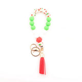 CHRISTMAS NEW SILICONE BEAD BRACELET KEYCHAIN_CWMM1309