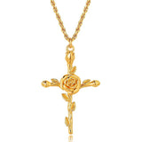 NEW CREATIVE DECEMBER CROSS FLOWER NECKLACE_CWMM3746