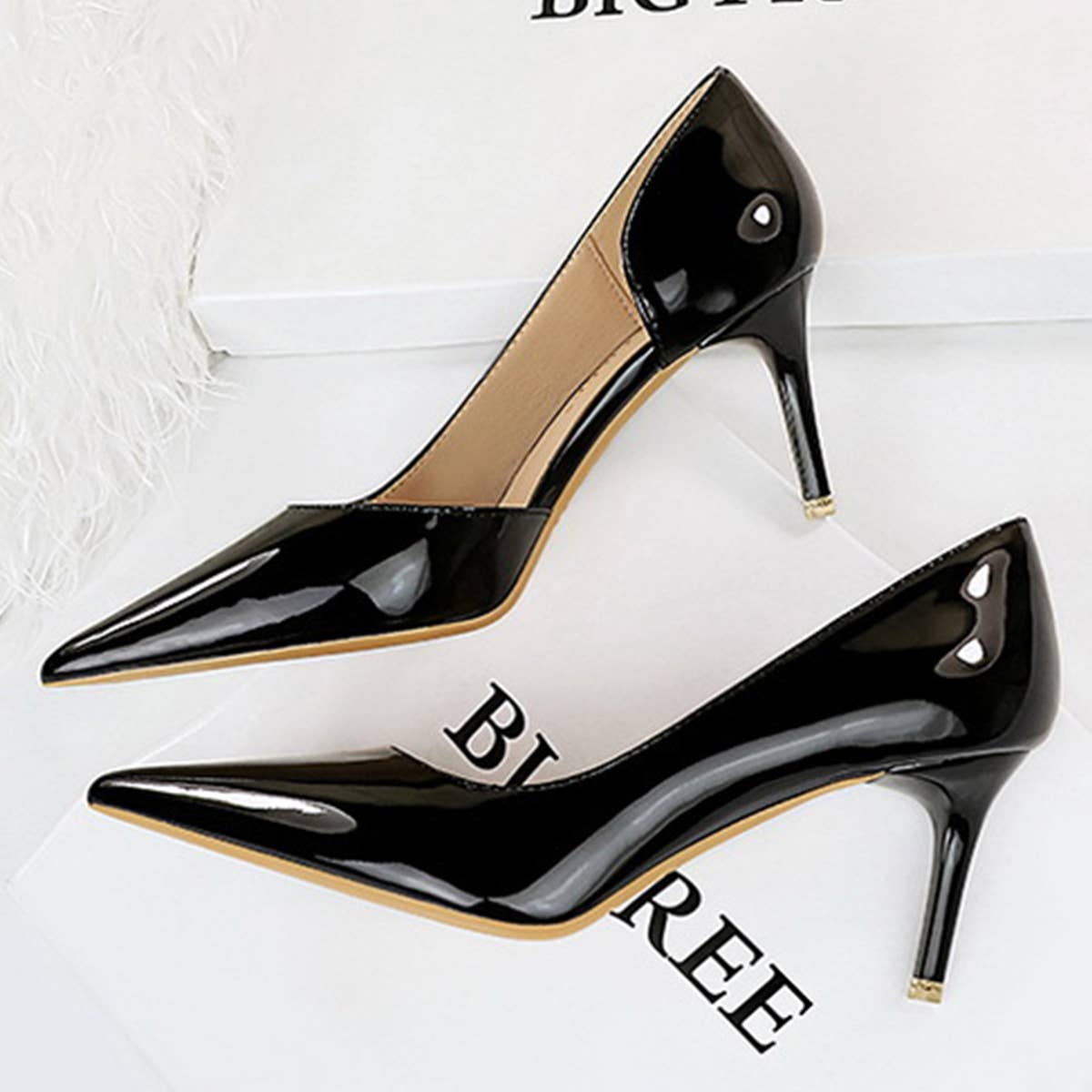 GLOSSY SHALLOW POINTED TOE SEXY HIGH HEELS_CWSHH0061