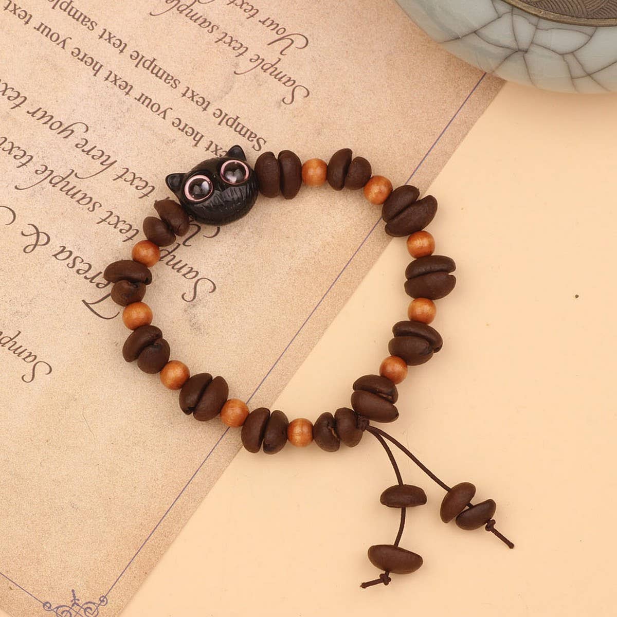 CREATIVE CARTOON HANDMADE COFFEE BEAN BRACELET_CWAJE3963