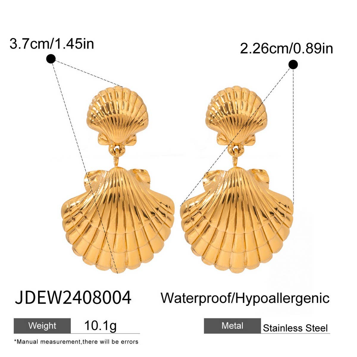 LUXURY STAINLESS STEEL OCEAN SHELL EARRINGS_CWASC1663