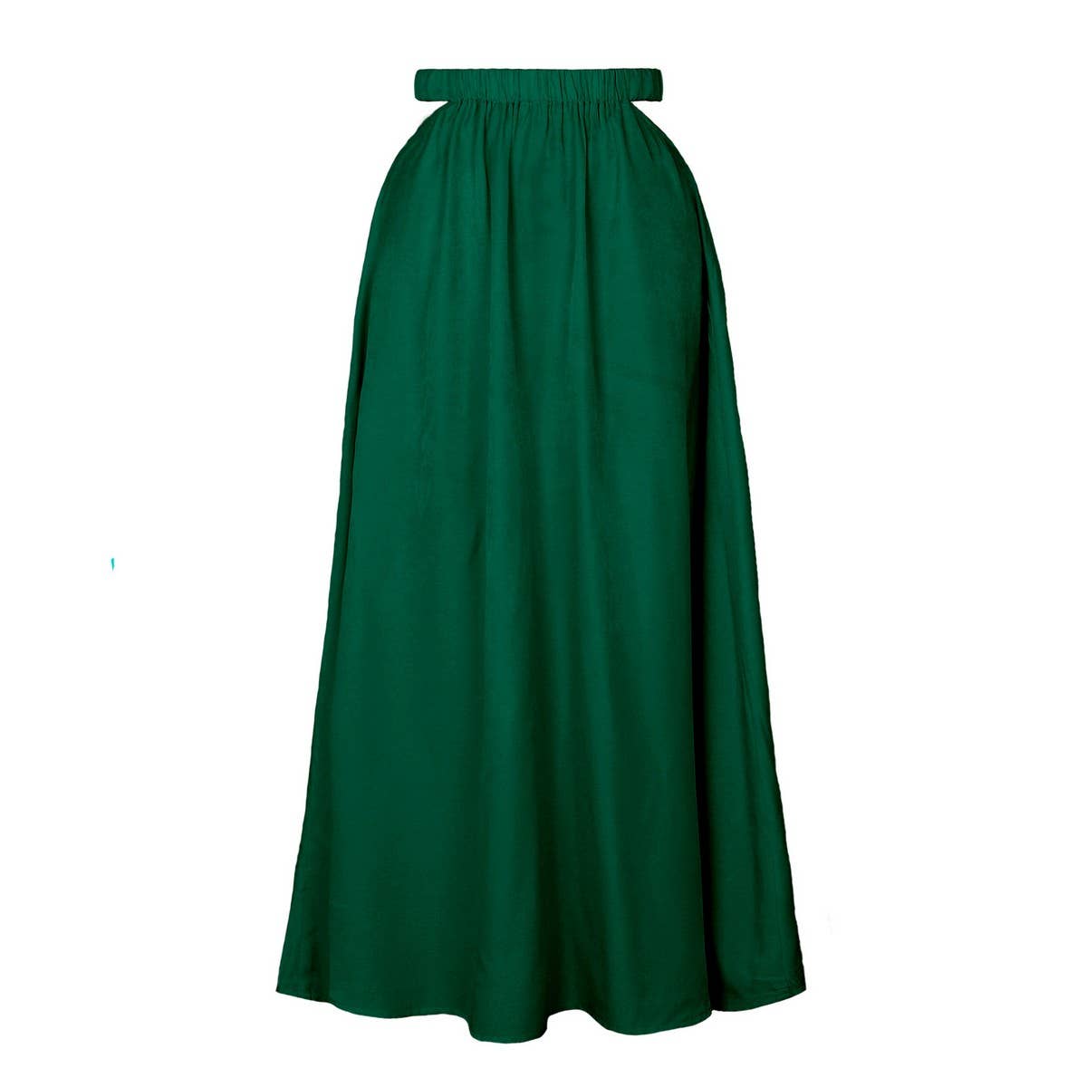 SOLID COLOR SKIRT HIGH WAIST ELASTIC LONG SKIRT_CWBSS0411