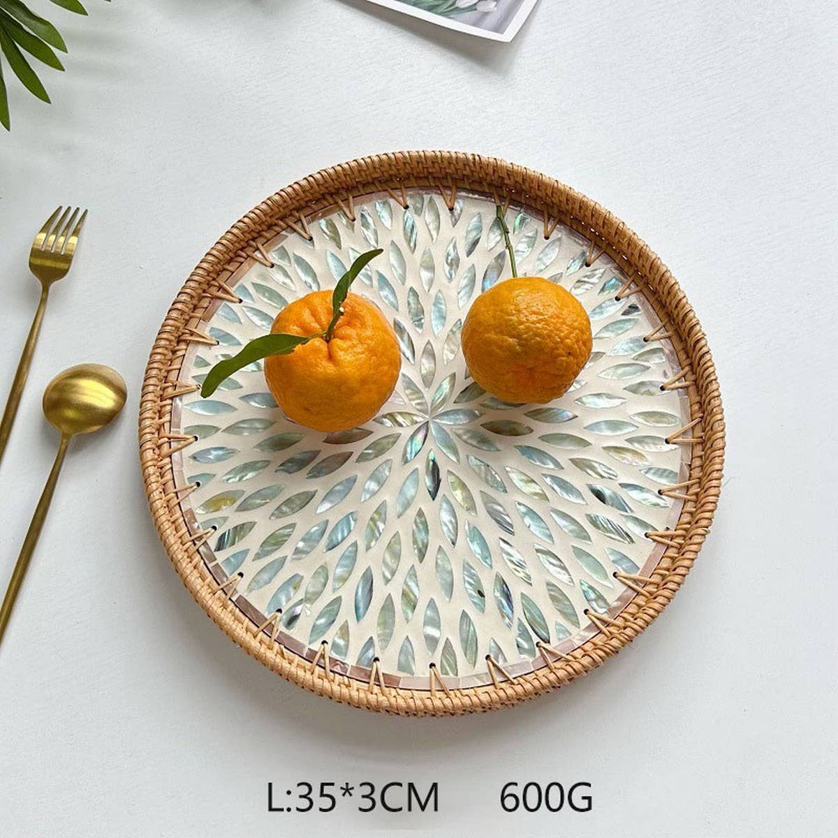 RATTAN FRUIT TRAY COFFEE TABLE SHELL TRAY_CWMM4534