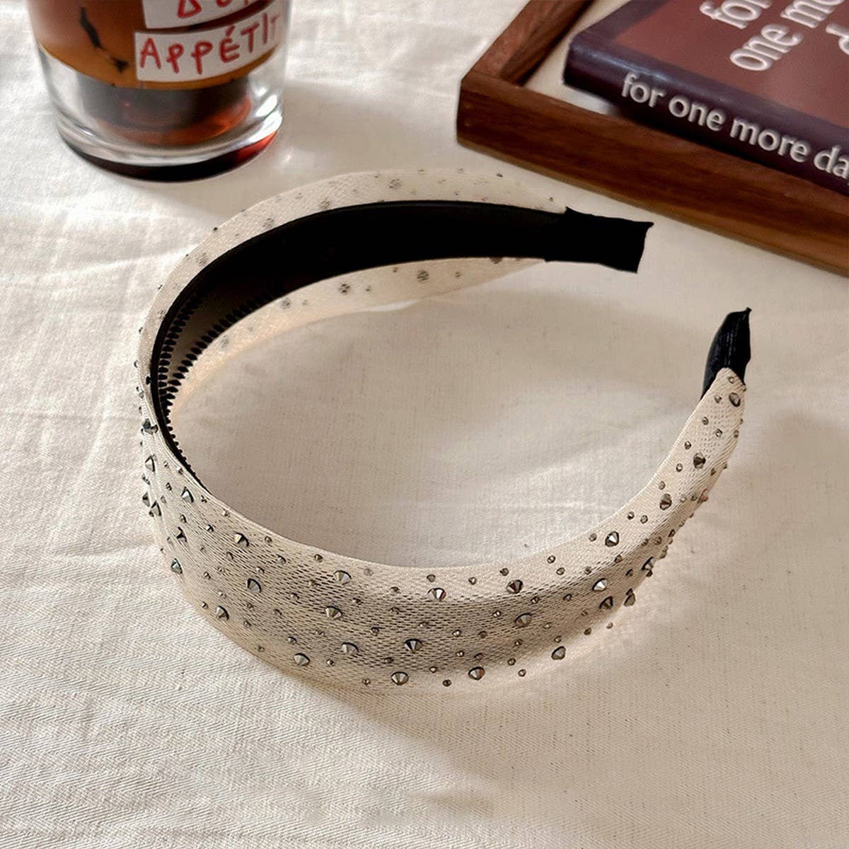 Rhinestone Mesh Headband Elegant Wide Style_Cwaha08171