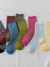Women New Striped Cute Breathable Pile Socks_Cwms0470