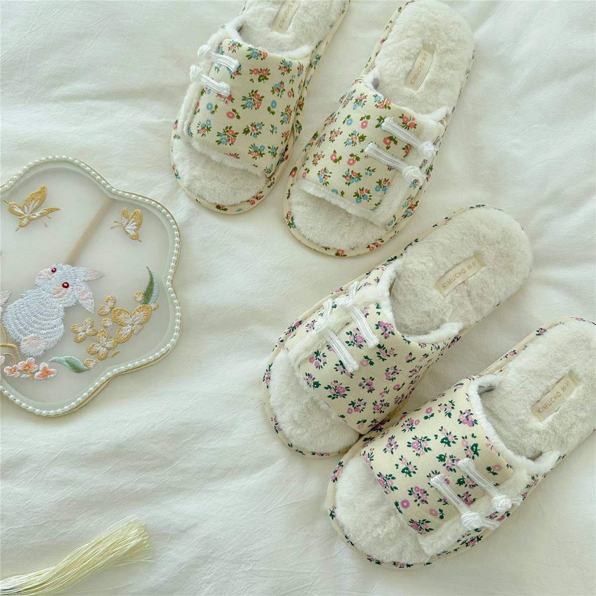 QIPAO BUTTONED WINTER OPEN TOE HOME SLIPPERS_CWMM2988