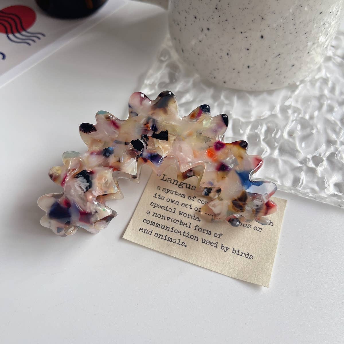 Wavy Flower Acetate Hair Claw, Simple Fresh Clip_Cwaha1328