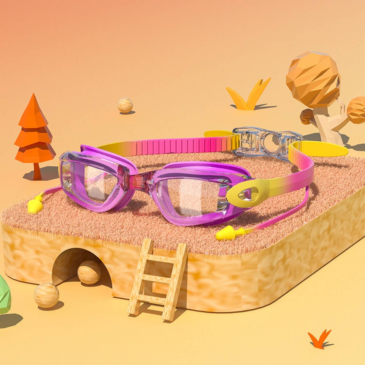 KIDS MIRRORED SWIM GOGGLES HD ANTI FOG CUTE_CWMM6648