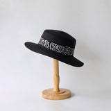 Womens Leopard Print Flat Top Straw Hat_Cwah3503