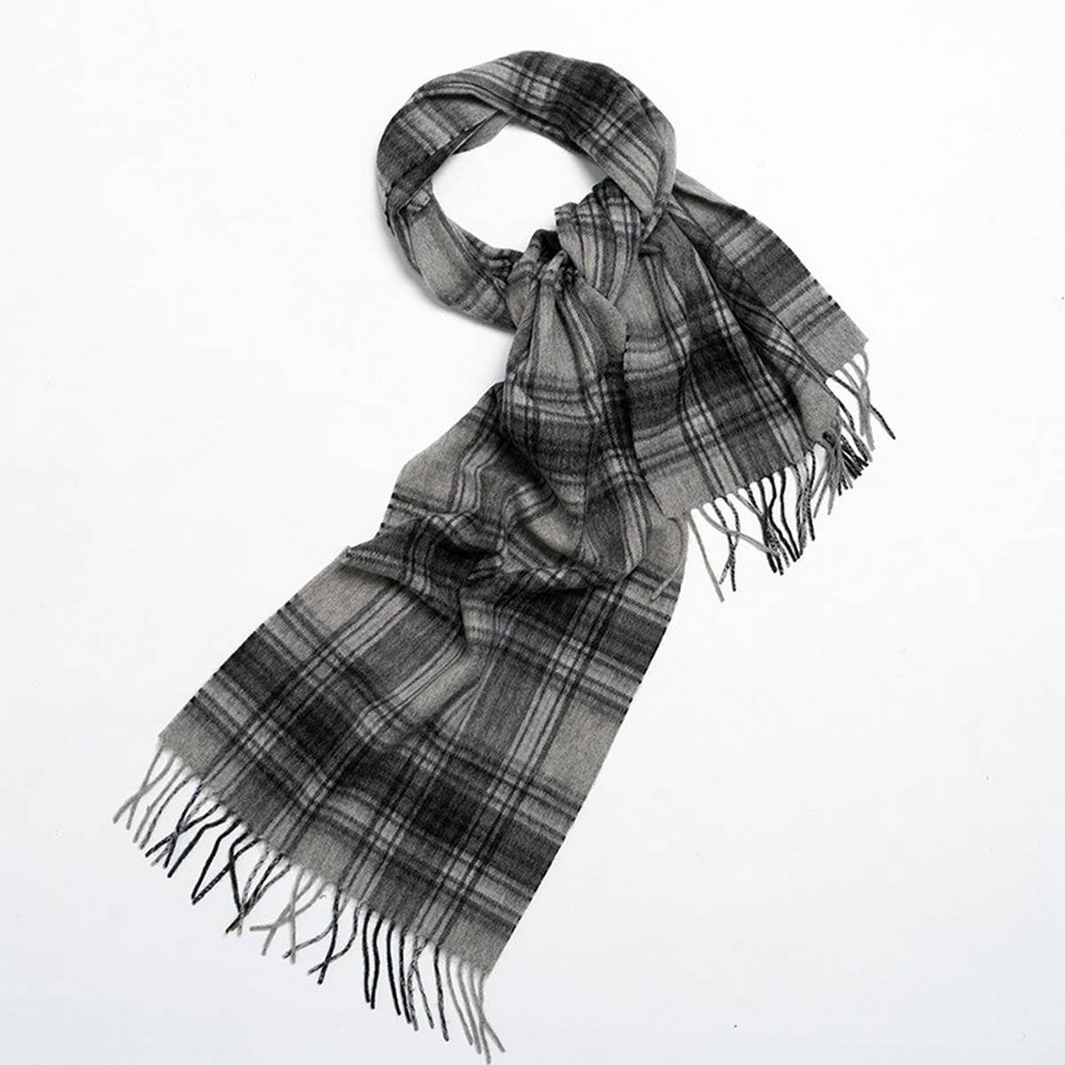 NORDIC PLAID WOOL SCARF WARM WINTER COUPLE WRAP_CWASC2357