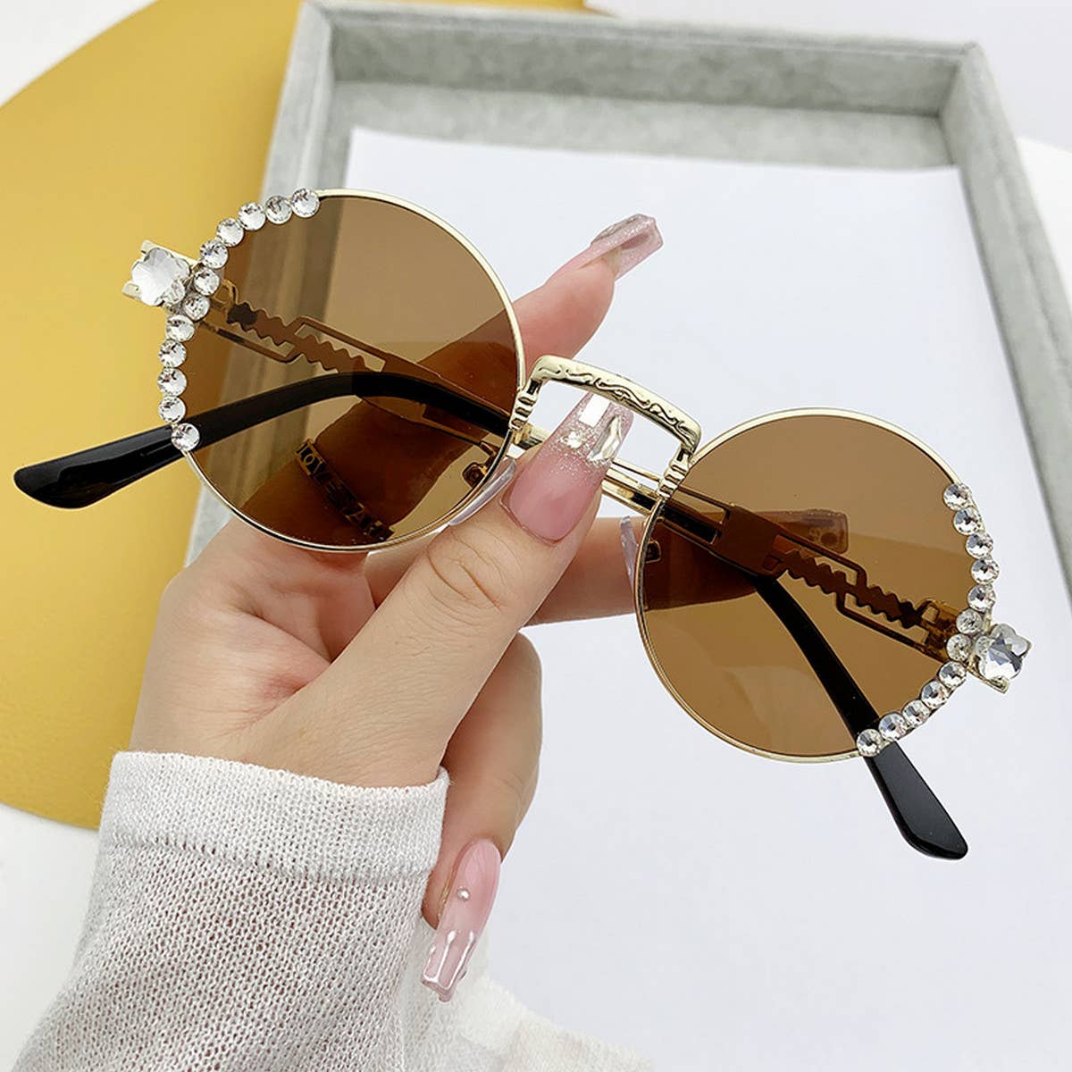 Women Round Frame Sunglasses_Cwasg0222