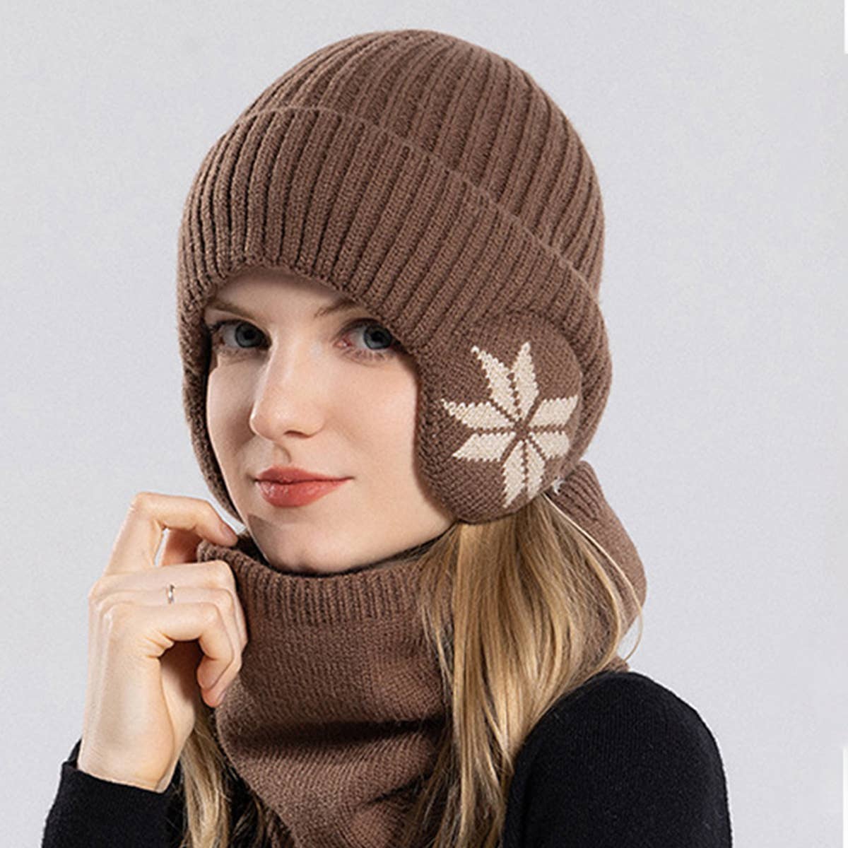 PLUSH WARM HAT AND SCARF TWO PIECE SET_CWASC1134