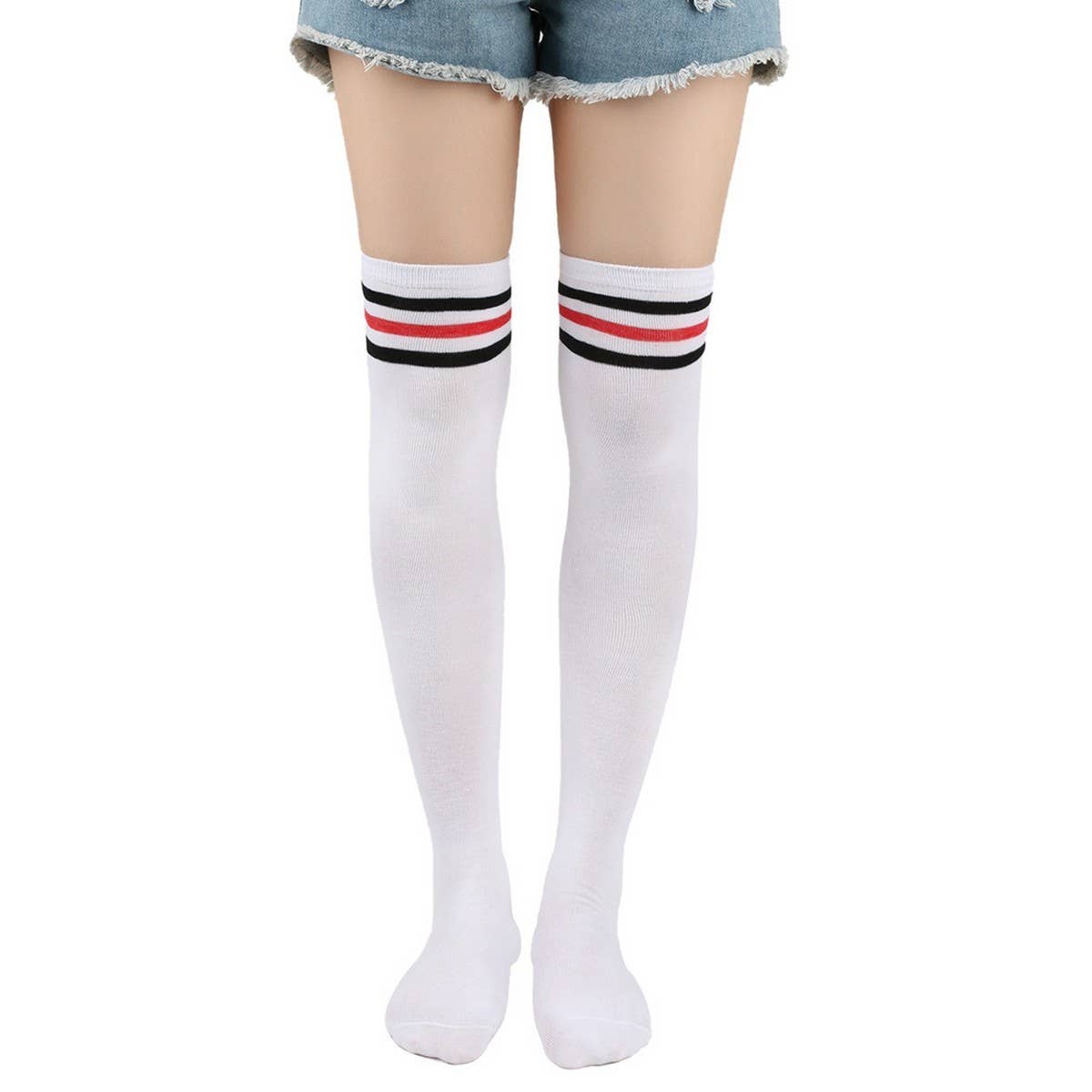 Cwmm10069_Women Three-Stripe Knee-High Socks