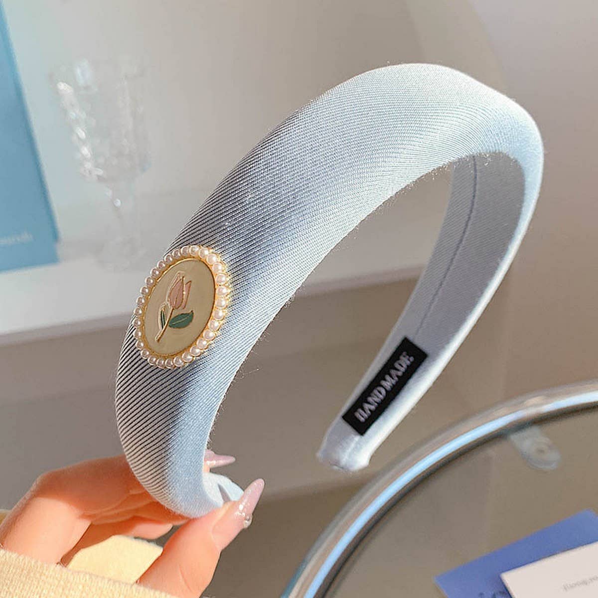 FASHION WIDE BRIM BLUE HEADBAND HAIRPIN HEADDRESS_CWAHA4026