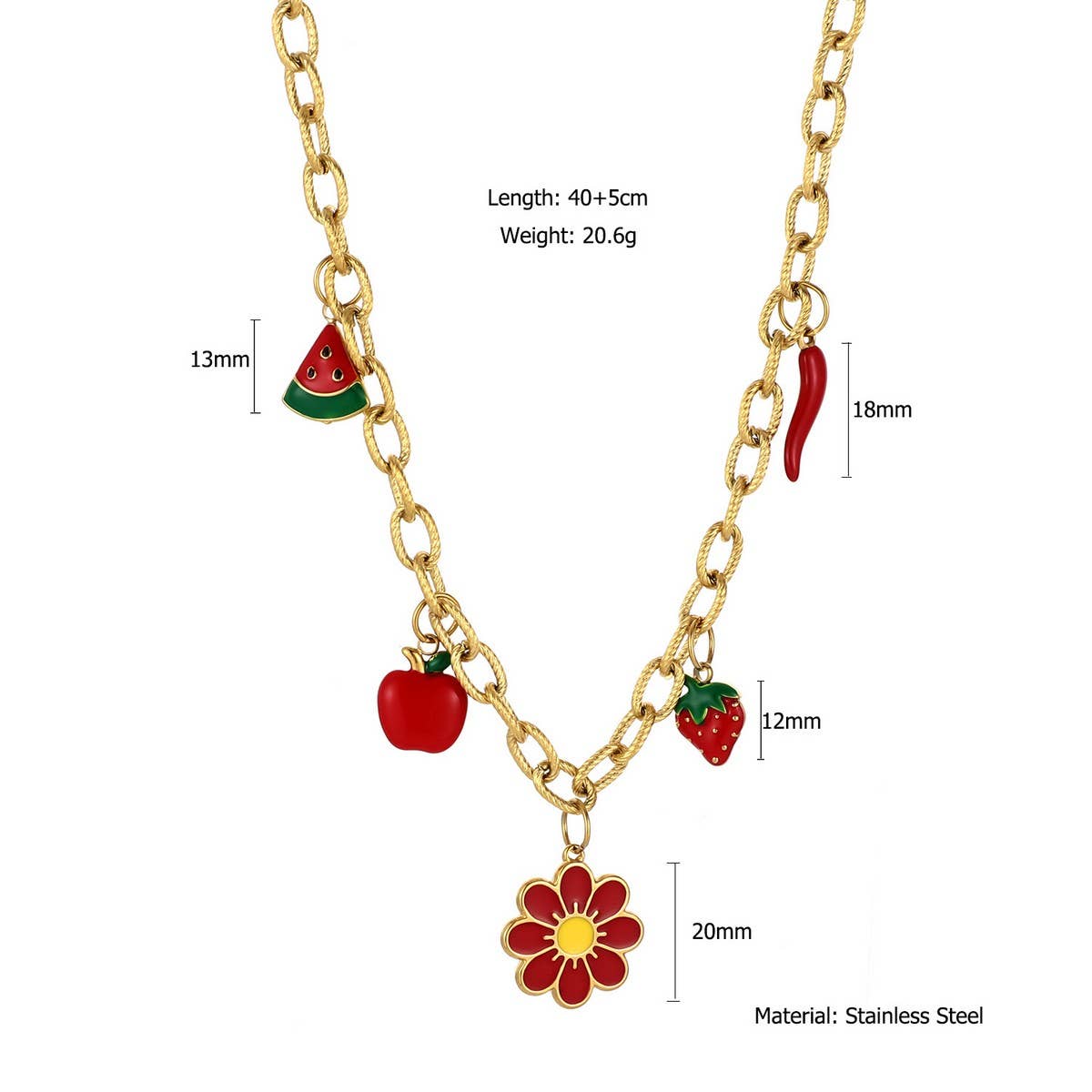 BOLD OCEAN STEEL NECKLACE WITH STARFISH SHELL_CWMM8852