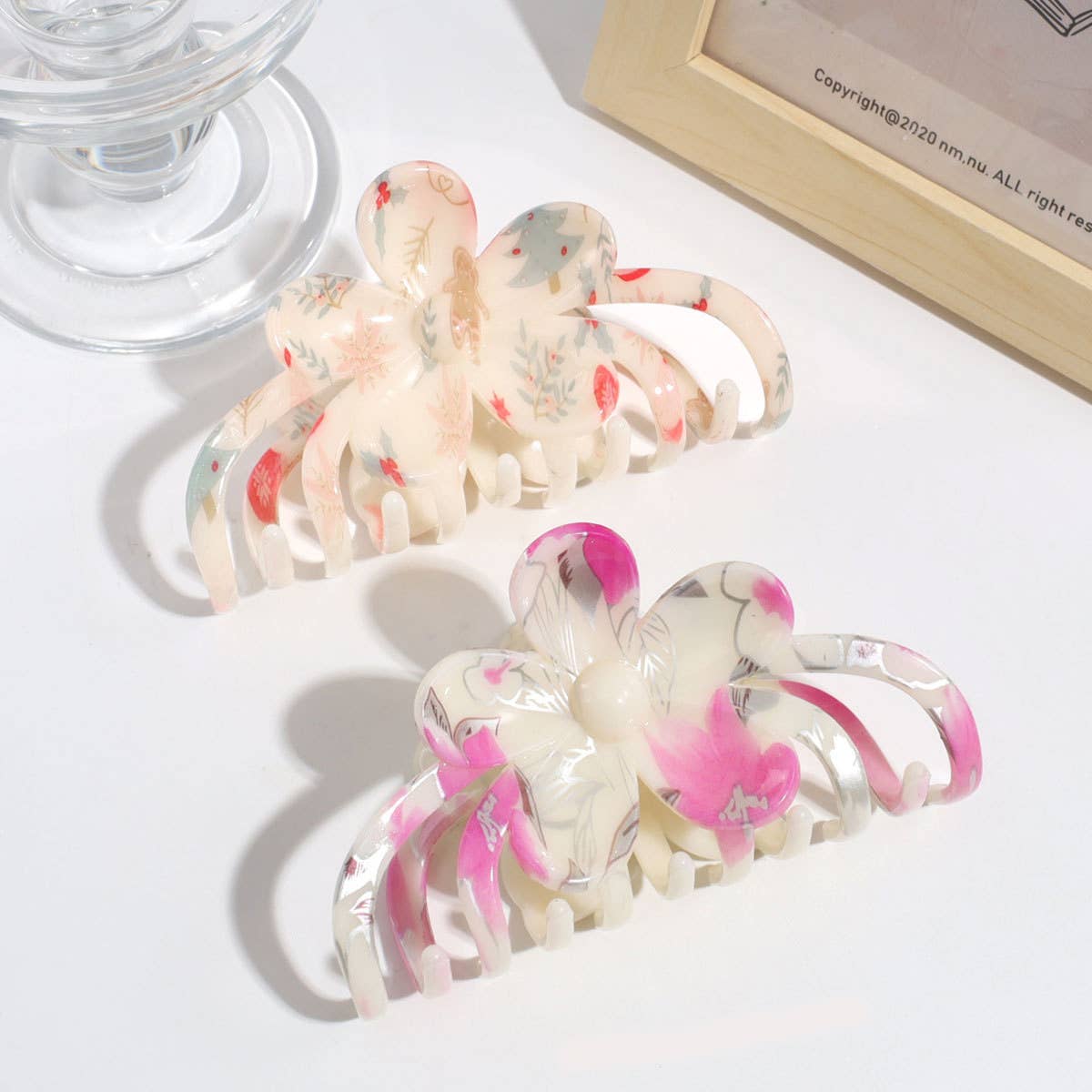 ELEGANT FLORAL HAIR CLAW CHIC DAILY BUN CLIP_CWAHA2247