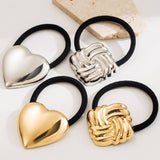 MINIMALIST GLOSSY HEART GEOMETRIC HAIR TIE_CWAHA6207