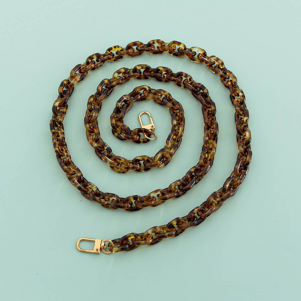 47 24ACRYLIC LEOPARD PRINT BAG CHAIN PHONE STRAP_CWMM5094