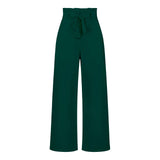 Women Tied Waist Wide Leg Office Work Pants